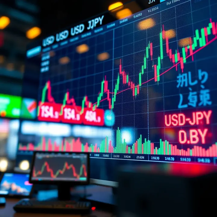 Forex chart demonstrating USD/JPY price volatility during key Asian and American trading sessions