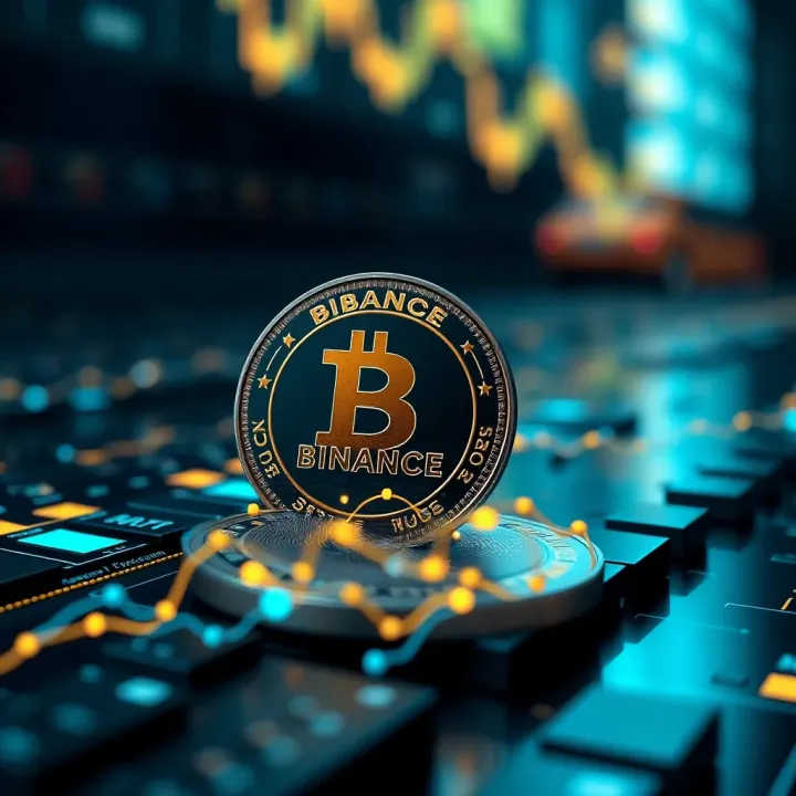 Conceptual illustration of blockchain technology updates influencing Binance Coin