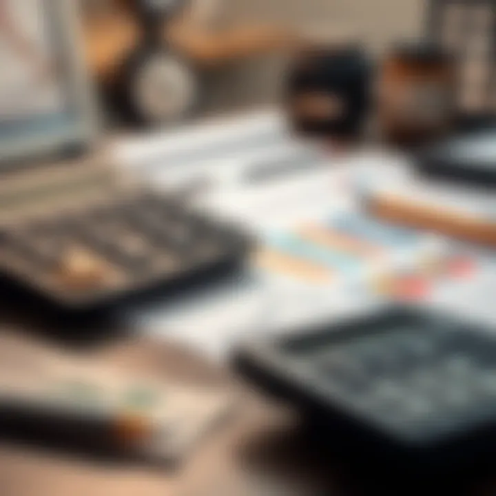 Financial charts and a calculator on a desk symbolizing financial management tools for improving cash flow