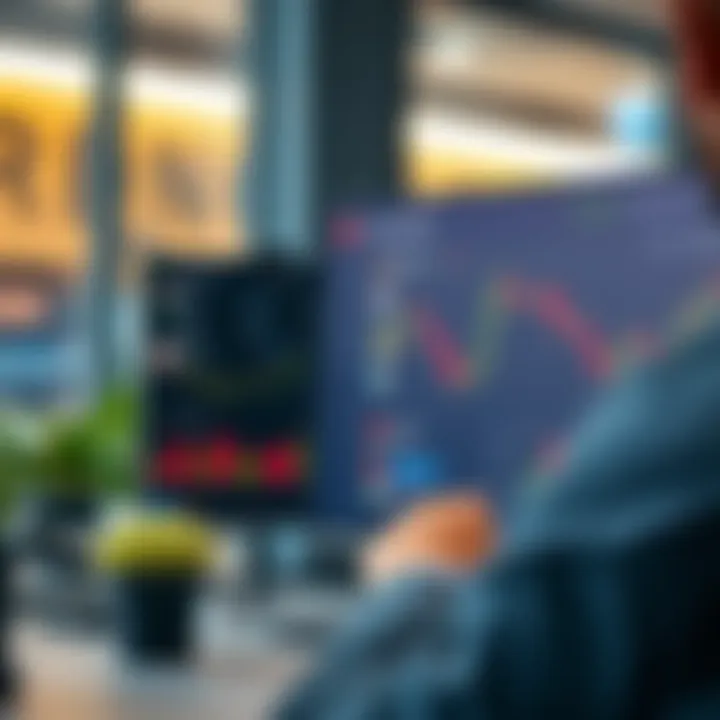 Conceptual illustration of online trading platform interface with trader profiles