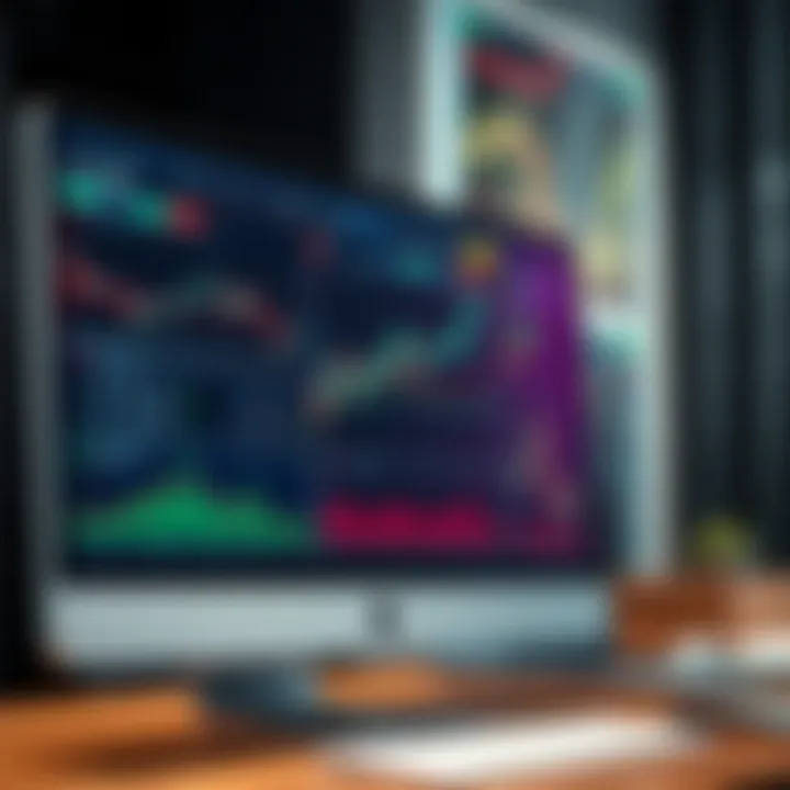 Desktop computer screen displaying a user interface with various options trading charts and real-time market data