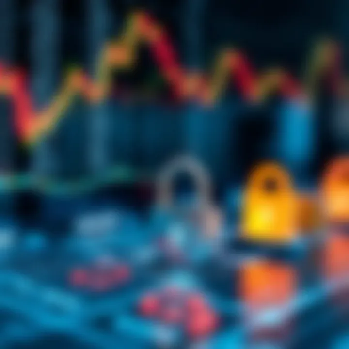 Illustration showing secure digital locks and financial icons symbolizing platform security and regulatory compliance