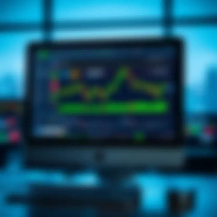 Computer screen displaying a virtual trading platform interface