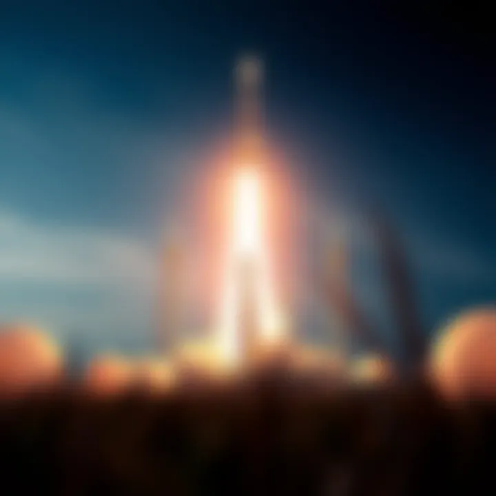 Rocket launch representing innovation and growth in commercial space sectors including tourism and launch services