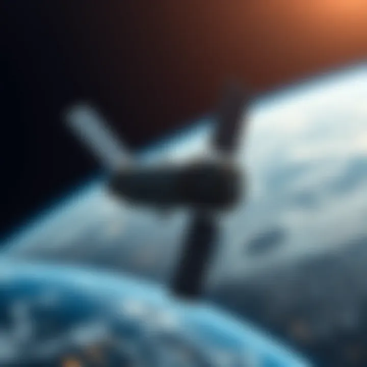 Satellite orbiting Earth symbolizing global connectivity and communication in space markets