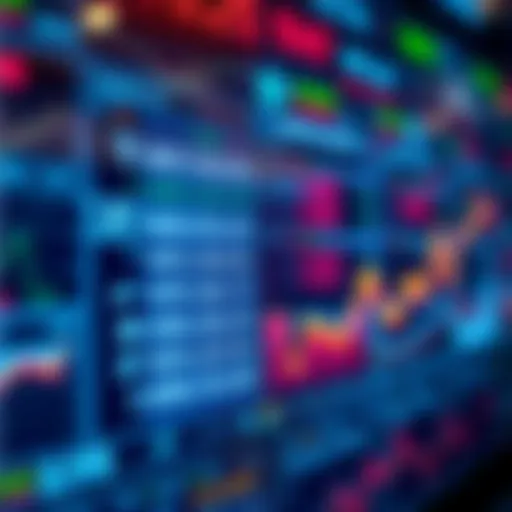 Digital interface displaying currency exchange rates and futuristic trading data