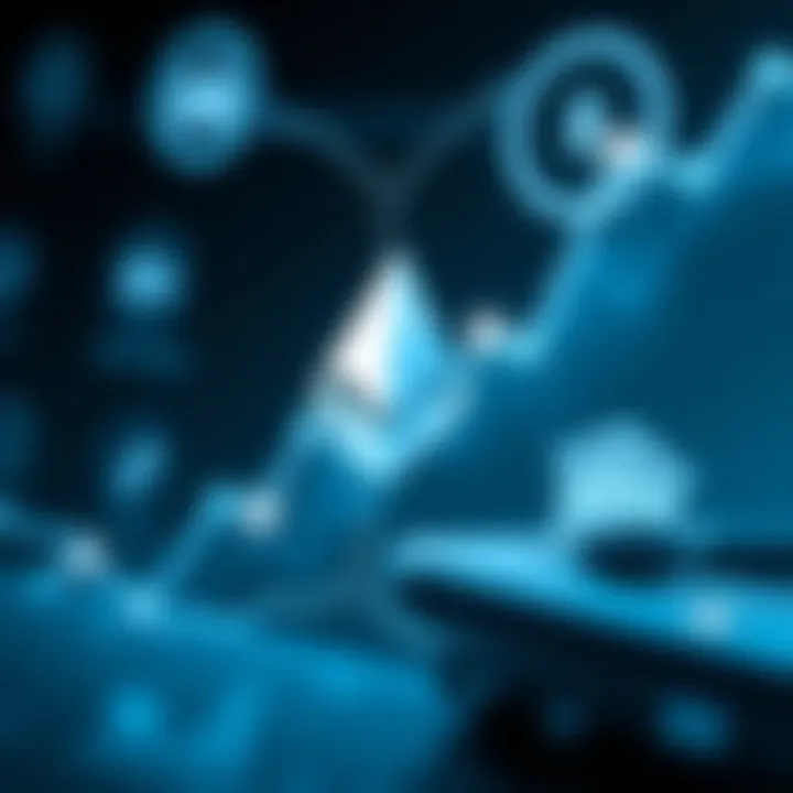 Graphical depiction of Monero logo connected with investment and financial growth icons