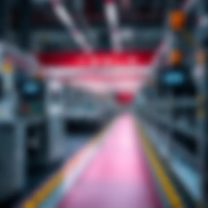 Tesla factory production line showing advanced manufacturing technology and automation