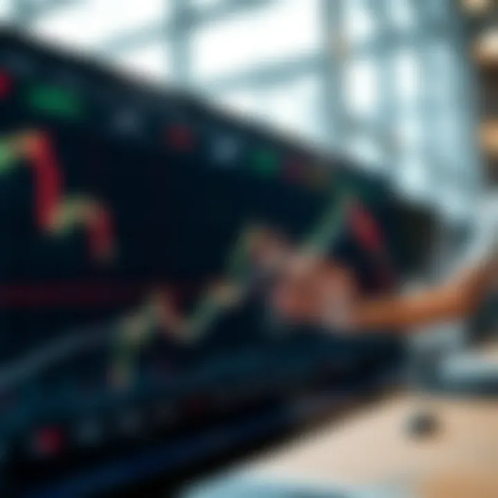 Graph showing Tesla stock price fluctuations and trading volume