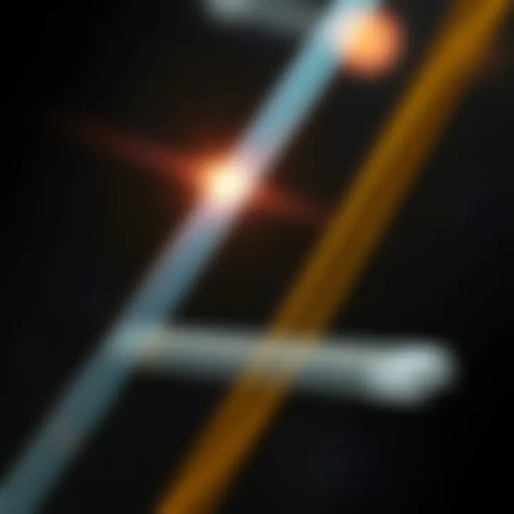 Light Propagation Within Optical Fiber Structure Diagram illustrating light rays propagating through an optical fiber with distinct refractive index layers