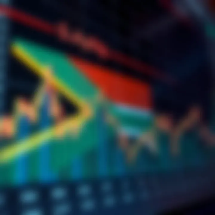 Graph showing currency exchange trends with South African flag overlay
