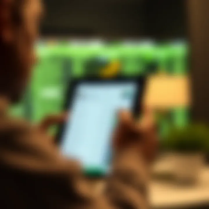 Illustration of a South African borrower comparing online loan options on a digital device