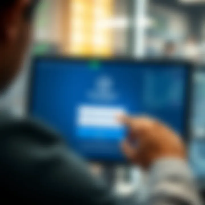 User entering login credentials on a secure IQ Academy platform interface