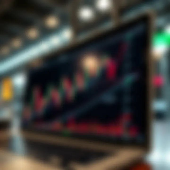 Graph showing forex trading strategies with upward and downward trends
