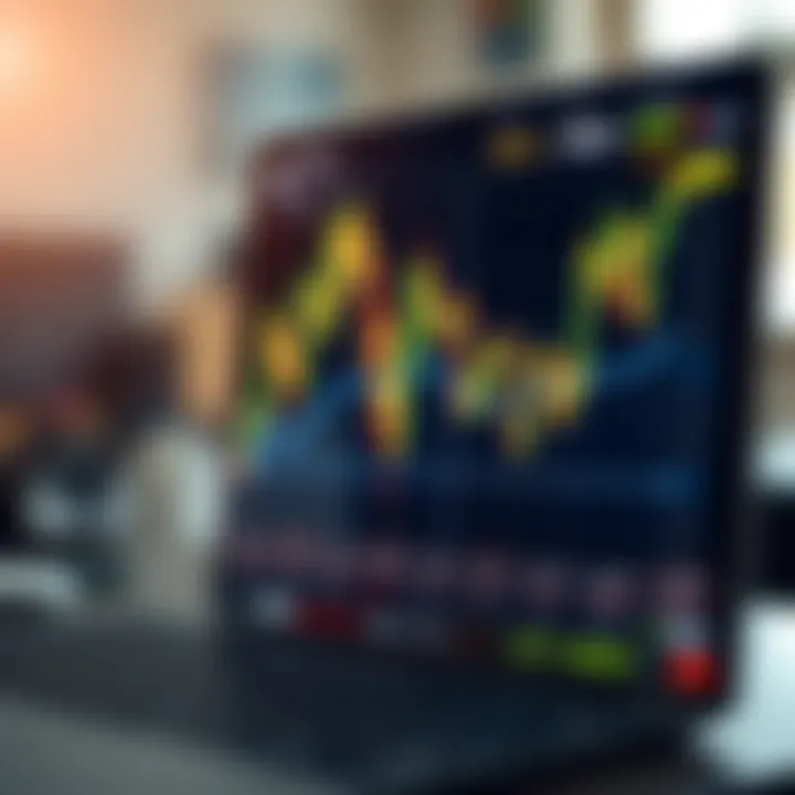 Graph showing automated trading performance with digital interface