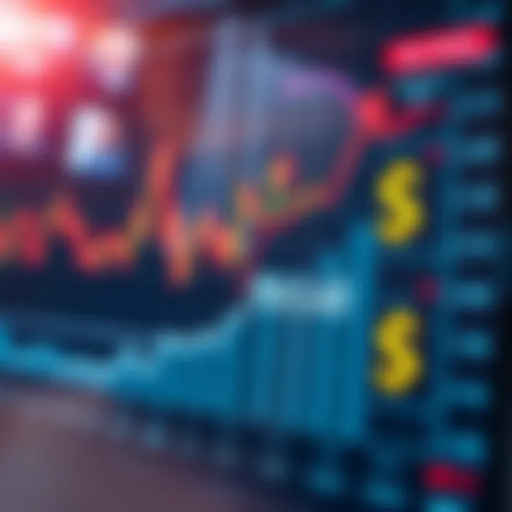 Graph showing upward trend in forex market performance in South Africa with currency symbols and data points