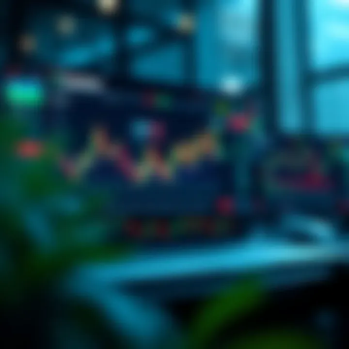 User interface of Quotex demo account showing trading charts and tools