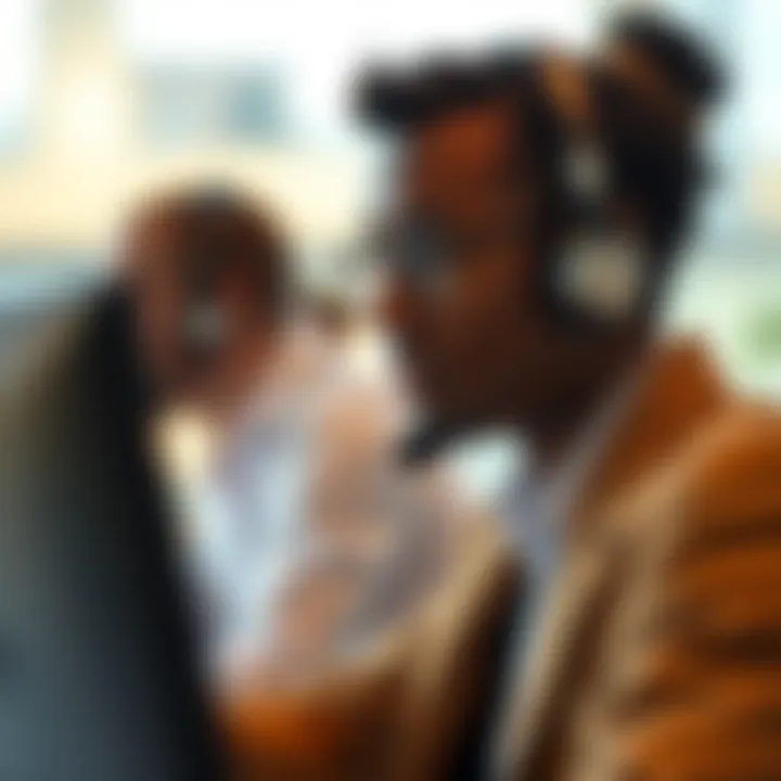 Customer Support for Withdrawal Issues Customer support representative assisting with withdrawal inquiries via headset