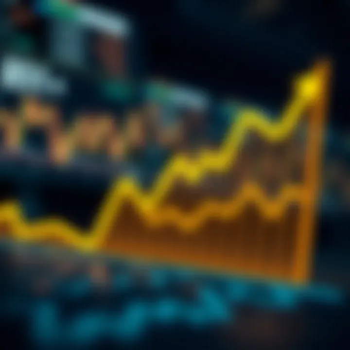 Abstract financial graph with upward trend representing career and financial growth