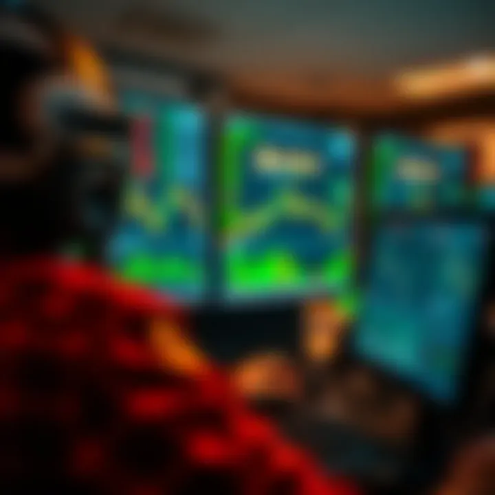 Automated forex trading system analyzing currency charts on multiple screens