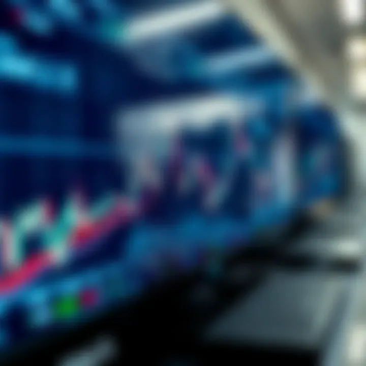 Graph showing automated forex trading system analyzing market trends with digital interface