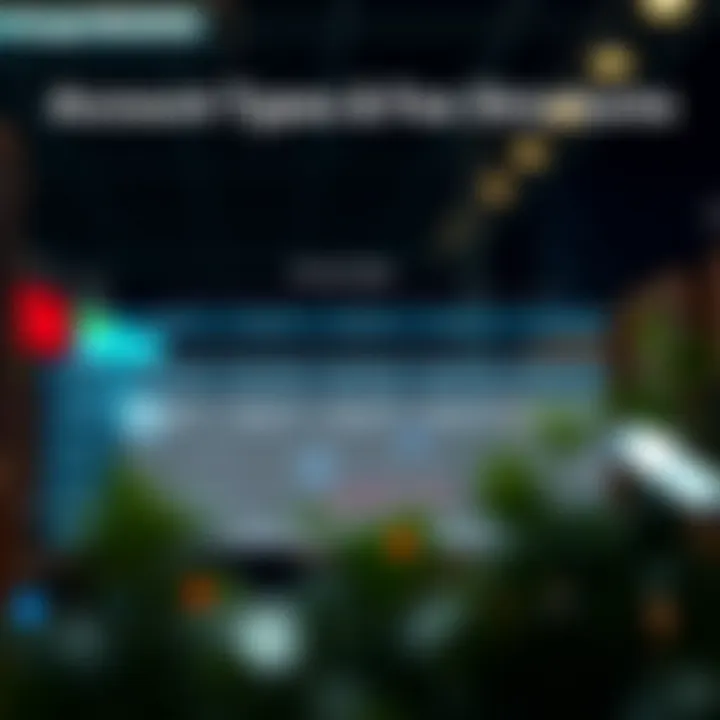 Diagram illustrating various account types and fee structures available at Scope Markets