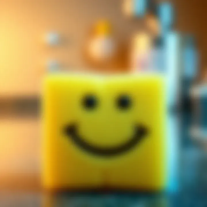 Original Scrub Daddy sponge with smiley face design highlighting unique texture