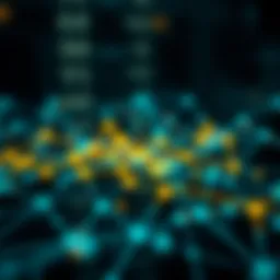 Interconnected Nodes in the Solana Blockchain Network Visual representation of blockchain nodes interconnected over a digital network