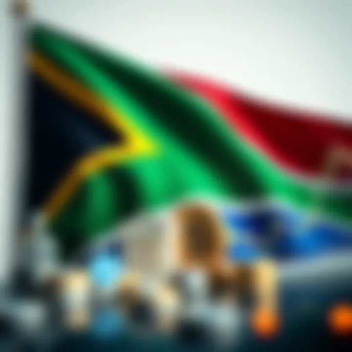 Regulatory Environment and Safety Considerations for Binary Options in South Africa South African flag with financial market icons representing trading regulations and safety