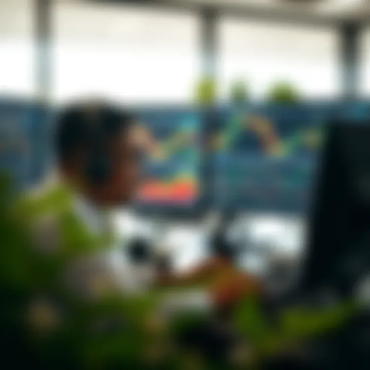 South African trader reviewing charts and strategies on a computer screen
