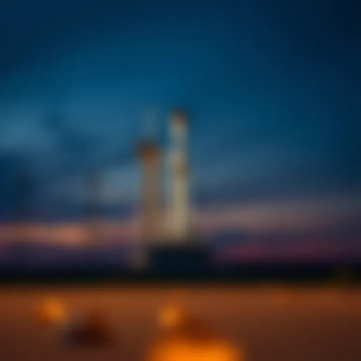 Starship Spacecraft Ready for Next-generation Space Missions SpaceX Starship spacecraft standing on launch pad against twilight sky
