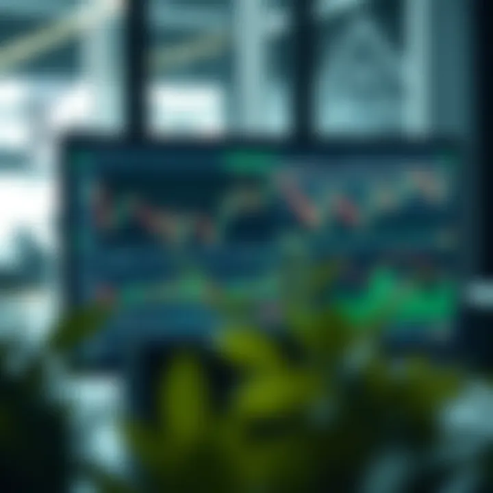 Computer screen displaying financial graphs and automated trading interface