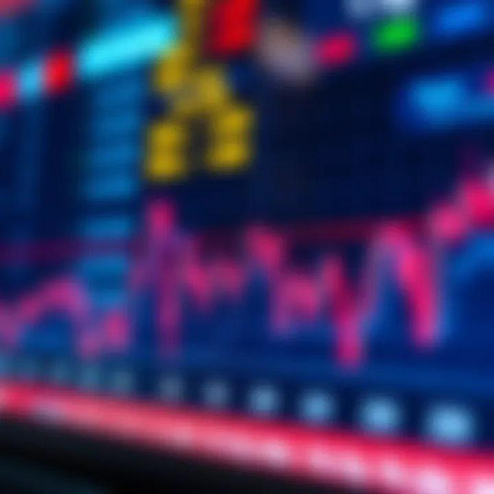 Binary Trading Market Fluctuations Visualization Graph depicting binary options trading with fluctuating financial market values