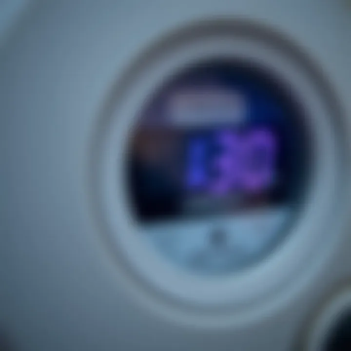 Close-up of a prepaid electricity meter display showing credit balance