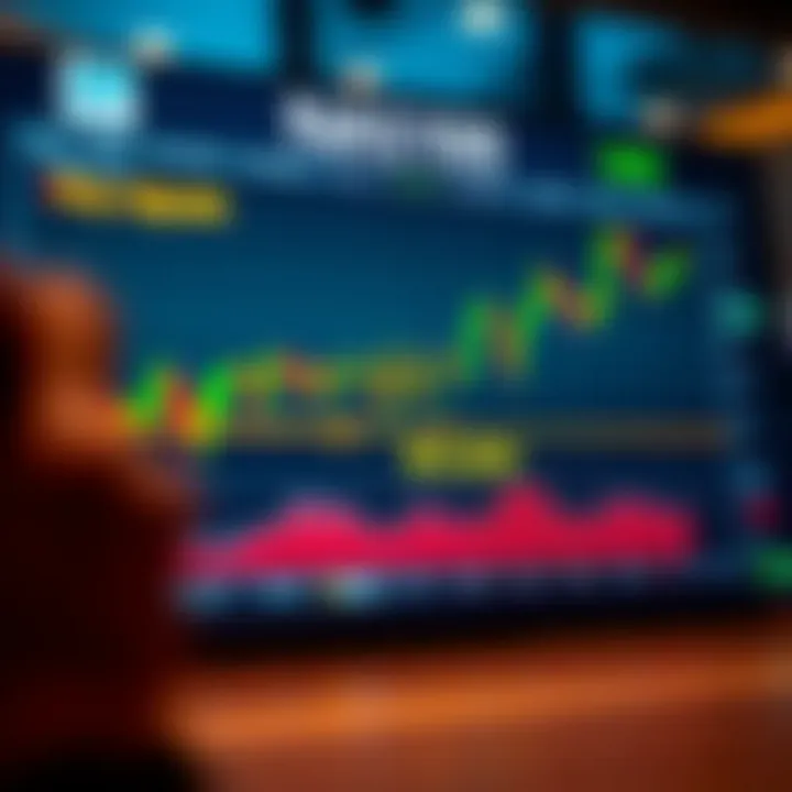 Graph showing NASDAQ 100 index with various trading signals highlighted