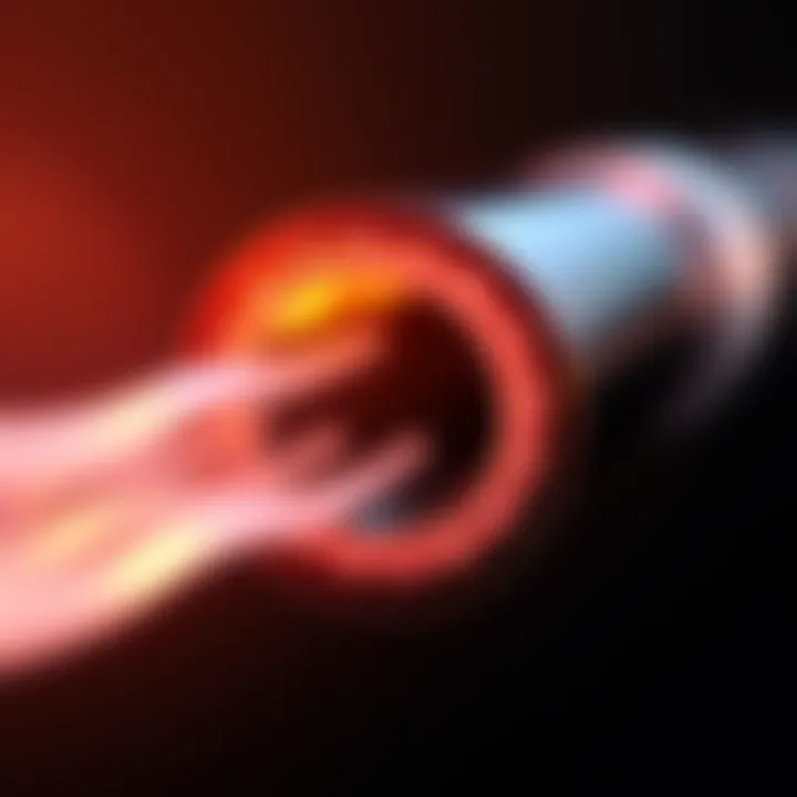 Cross-section of an optical fiber showing core with uniform refractive index surrounded by cladding with lower refractive index
