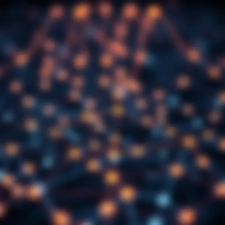 Network diagram showing interconnected nodes representing a peer-to-peer system