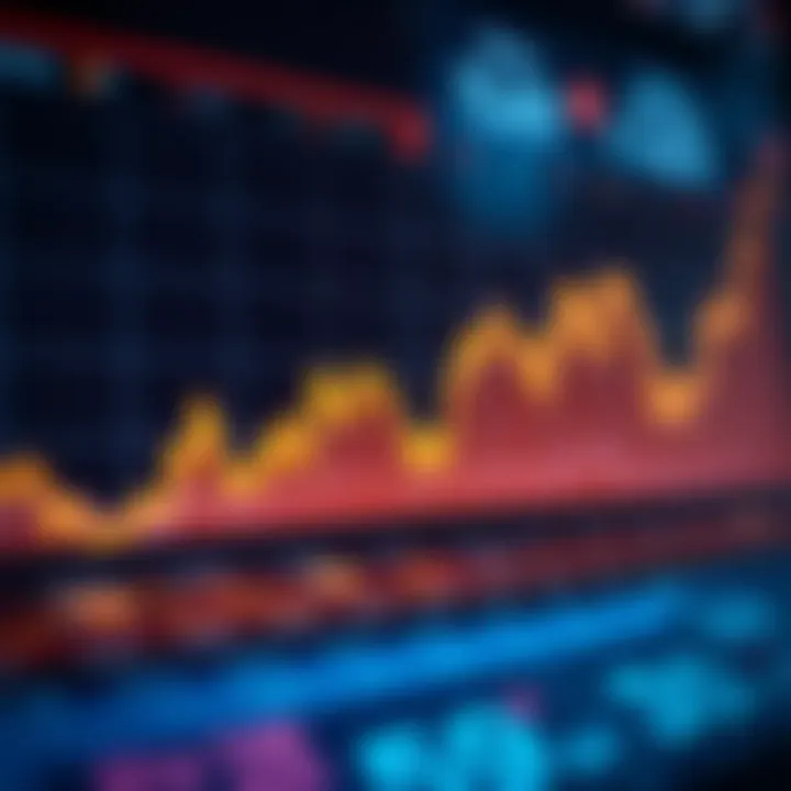 Graph showing trends and fluctuations in digital currency price over time