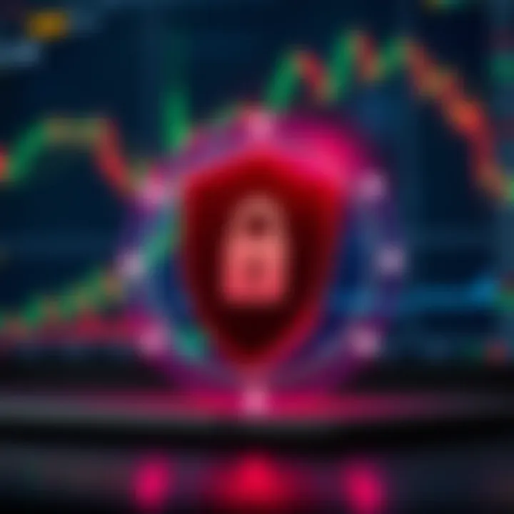 Visual representation of compliance checks and security shield protecting online trading platform