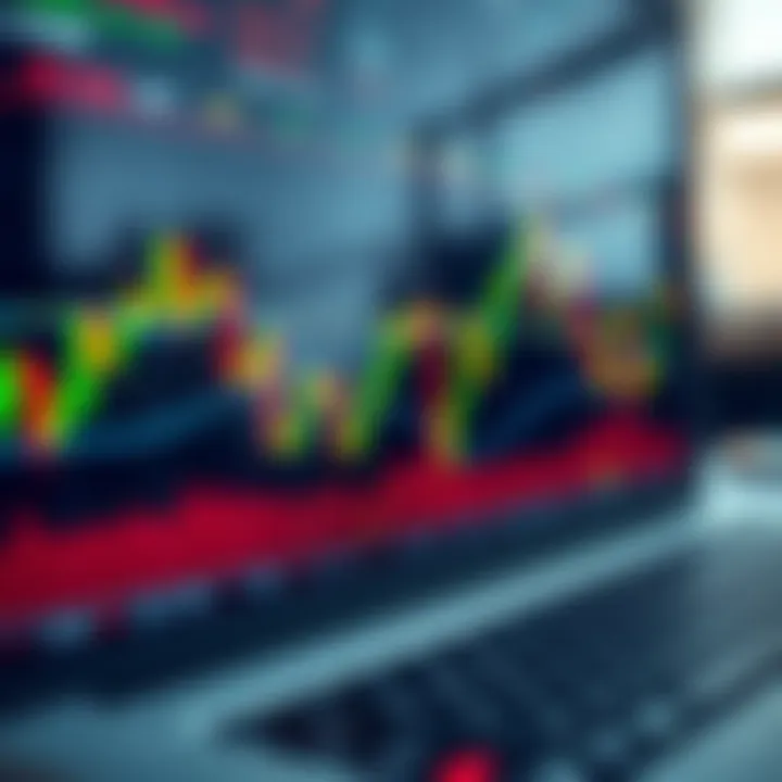 Visual Representation of Trading Signals and Market Indicators Graph showing trading signals with market indicators and trend lines in a digital financial interface