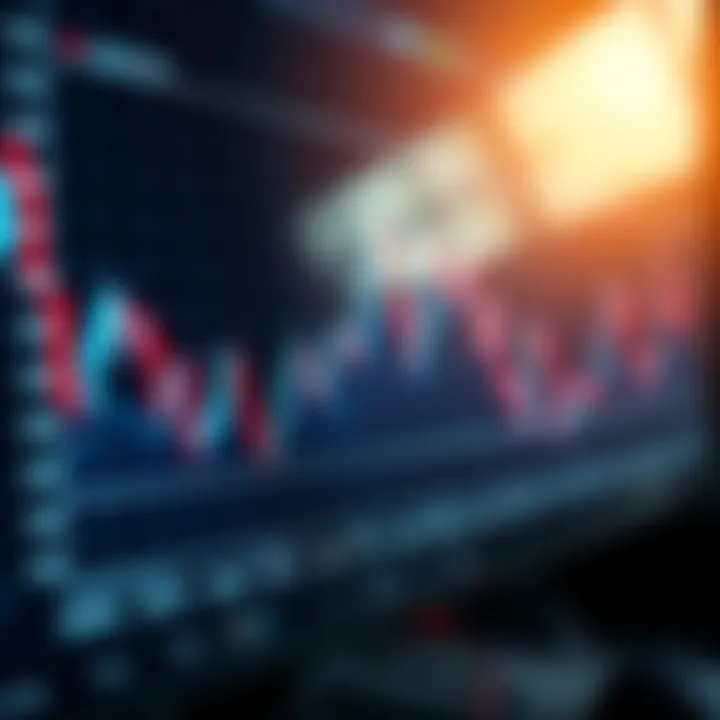Graph illustrating computer-generated data simulating market movements