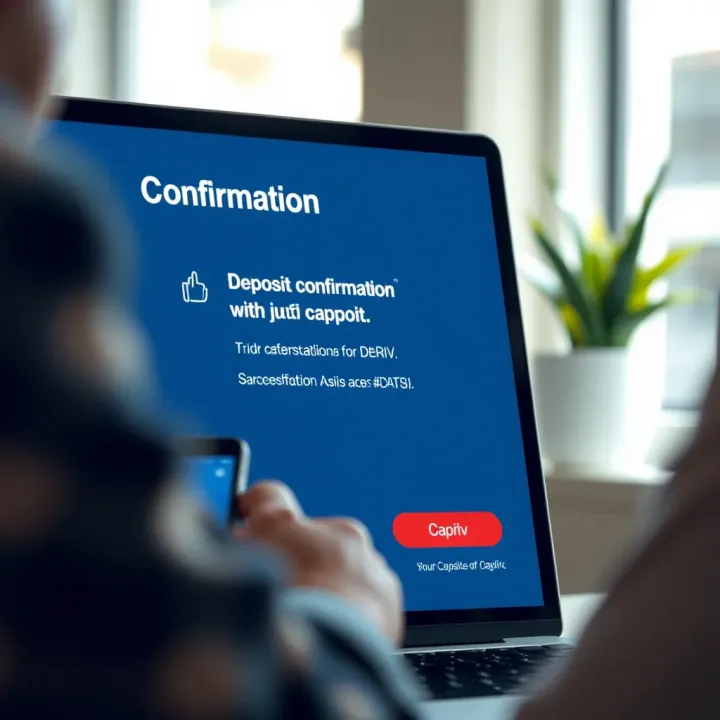 Confirmation screen displaying successful deposit transaction on Deriv using Capitec Bank