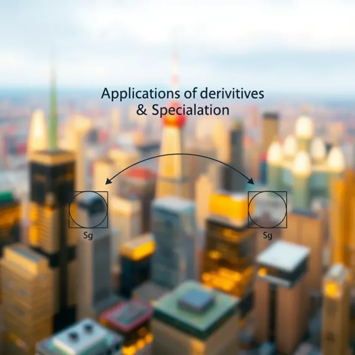 Diagram illustrating how derivatives are used in risk management and speculation with arrows connecting market variables
