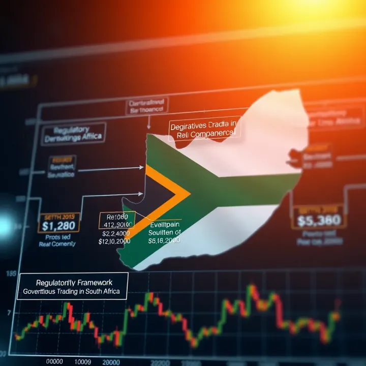 Graph depicting regulatory framework for derivatives trading in South Africa showing connections between regulatory bodies and market components