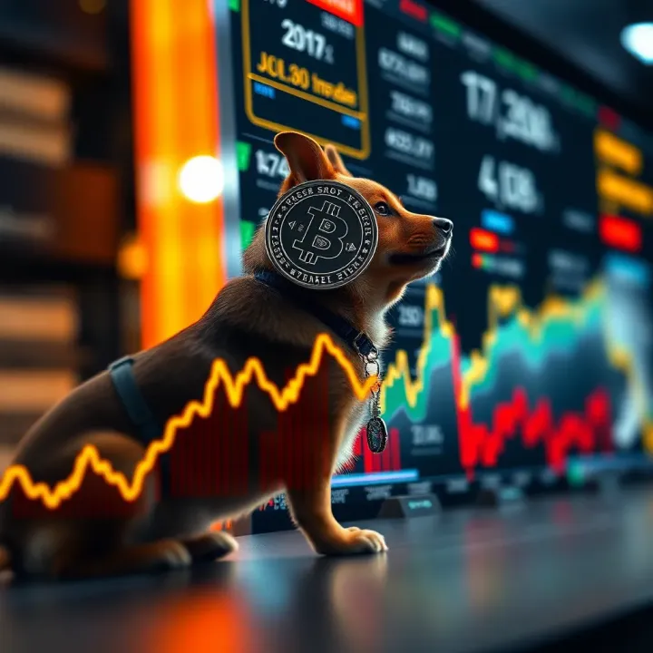 Graph illustrating Dogecoin price fluctuations over time with key market events highlighted