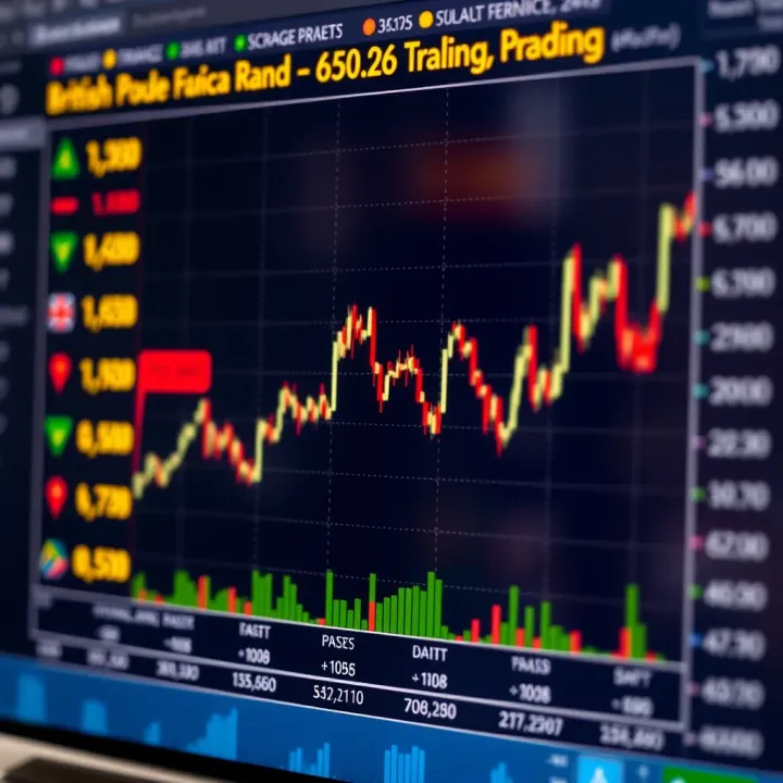 Chart with economic indicators impacting the British Pound to South African Rand exchange rate