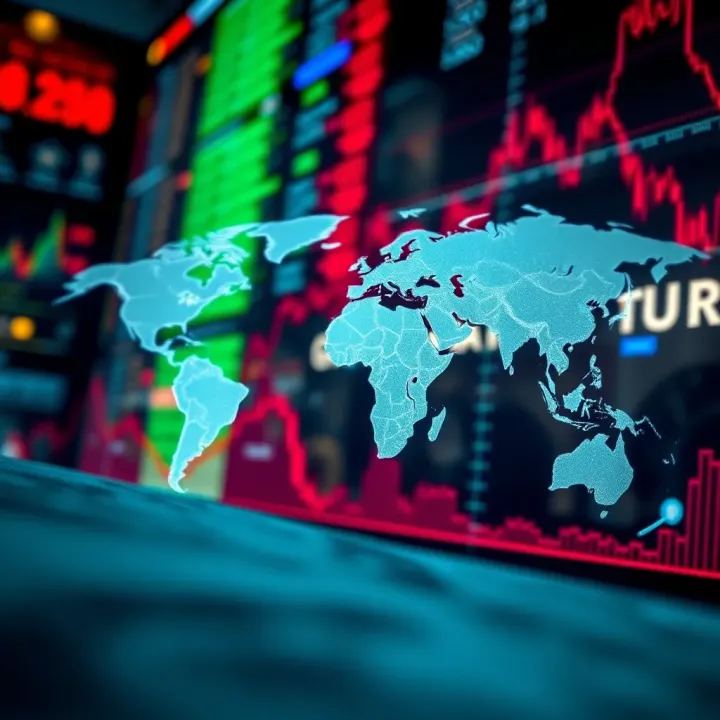 Visual representation of global economic and political factors influencing currency exchange rates
