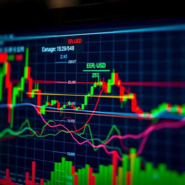 Chart illustrating technical analysis patterns alongside geopolitical events affecting EUR/USD currency pair