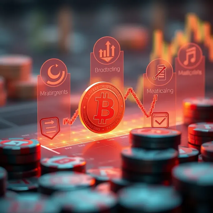 Key Factors Affecting Cryptocurrency Value and Market Risks Illustration of factors influencing cryptocurrency value with icons representing market trends and risks
