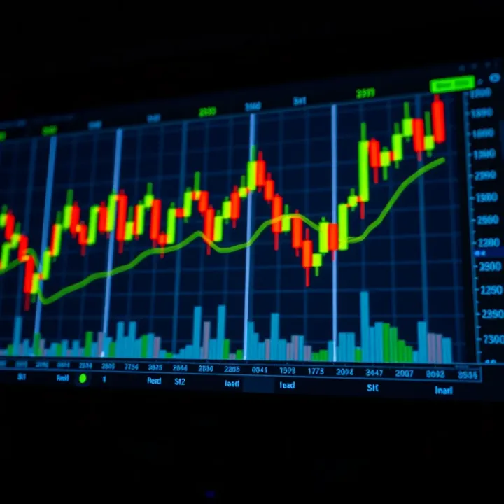 Candlestick chart showing bullish and bearish forex patterns indicating potential market trend reversals